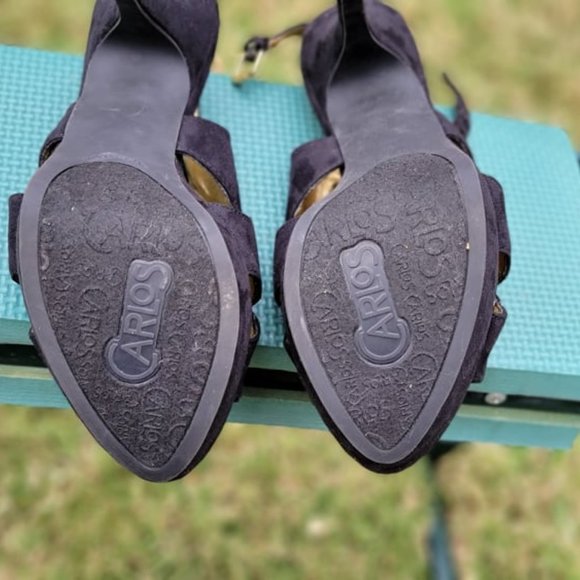 VINTAGE Carlos Santa Black Suede Stilettos' - Picture 10 of 13